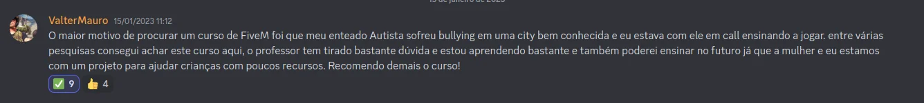 Depoimento Aluno 5